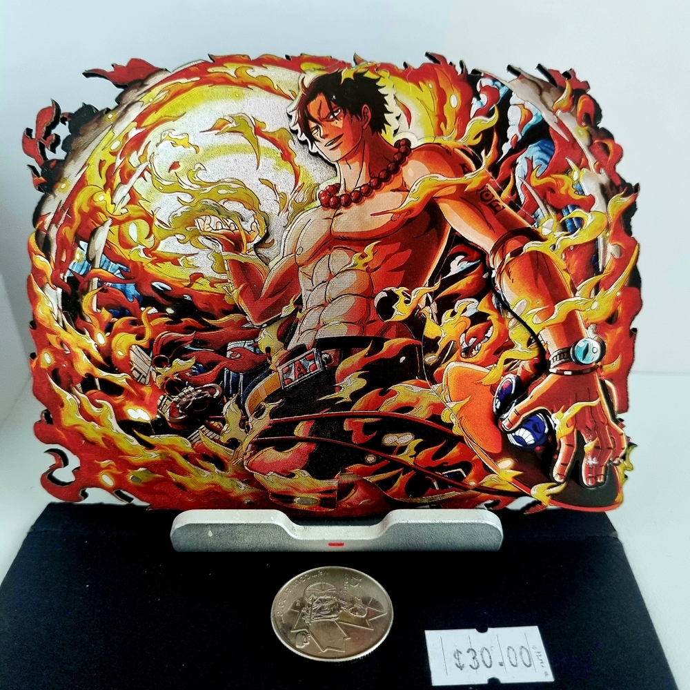 Anime Character Decorative Plaque - Red and Gold